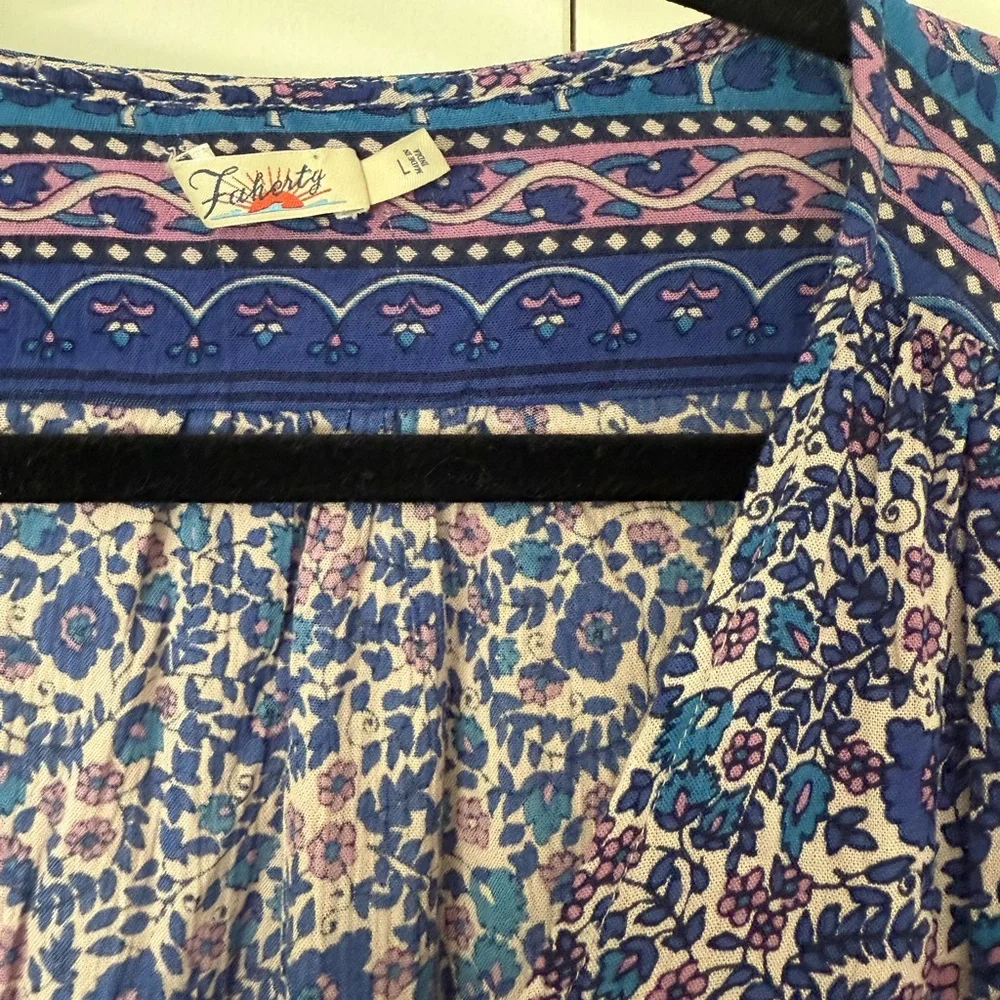 Faherty Orinda Maxi Dress Monserrat Border Floral Size Large - Picture 4 of 6